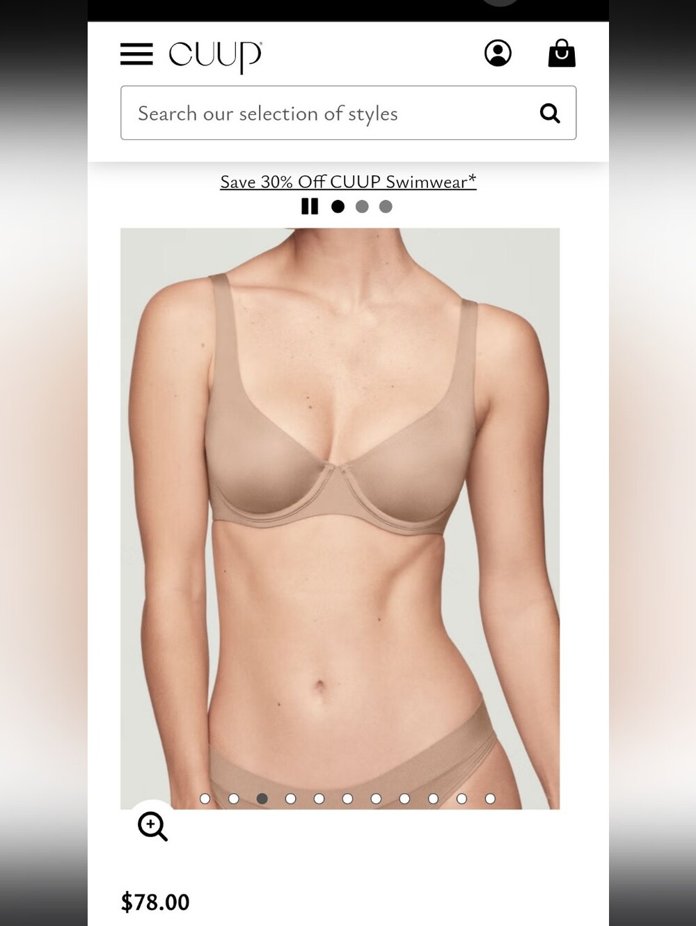 CUUP The Scoop Bra Micro By Cuup Classic Underwire Bra — Nude/ Taupe 34E